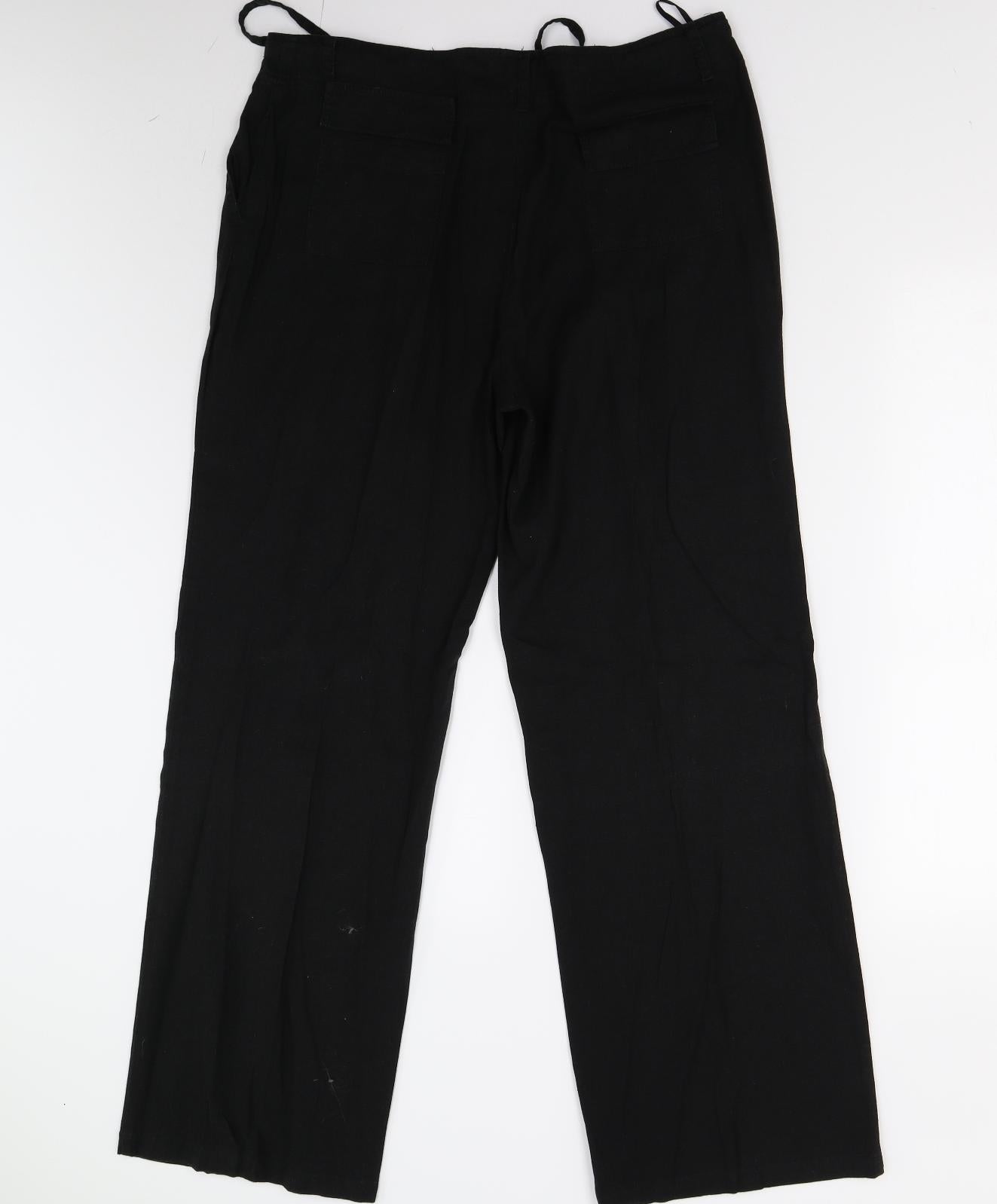 Mia Moda Womens Black   Trousers  Size 14 L29 in