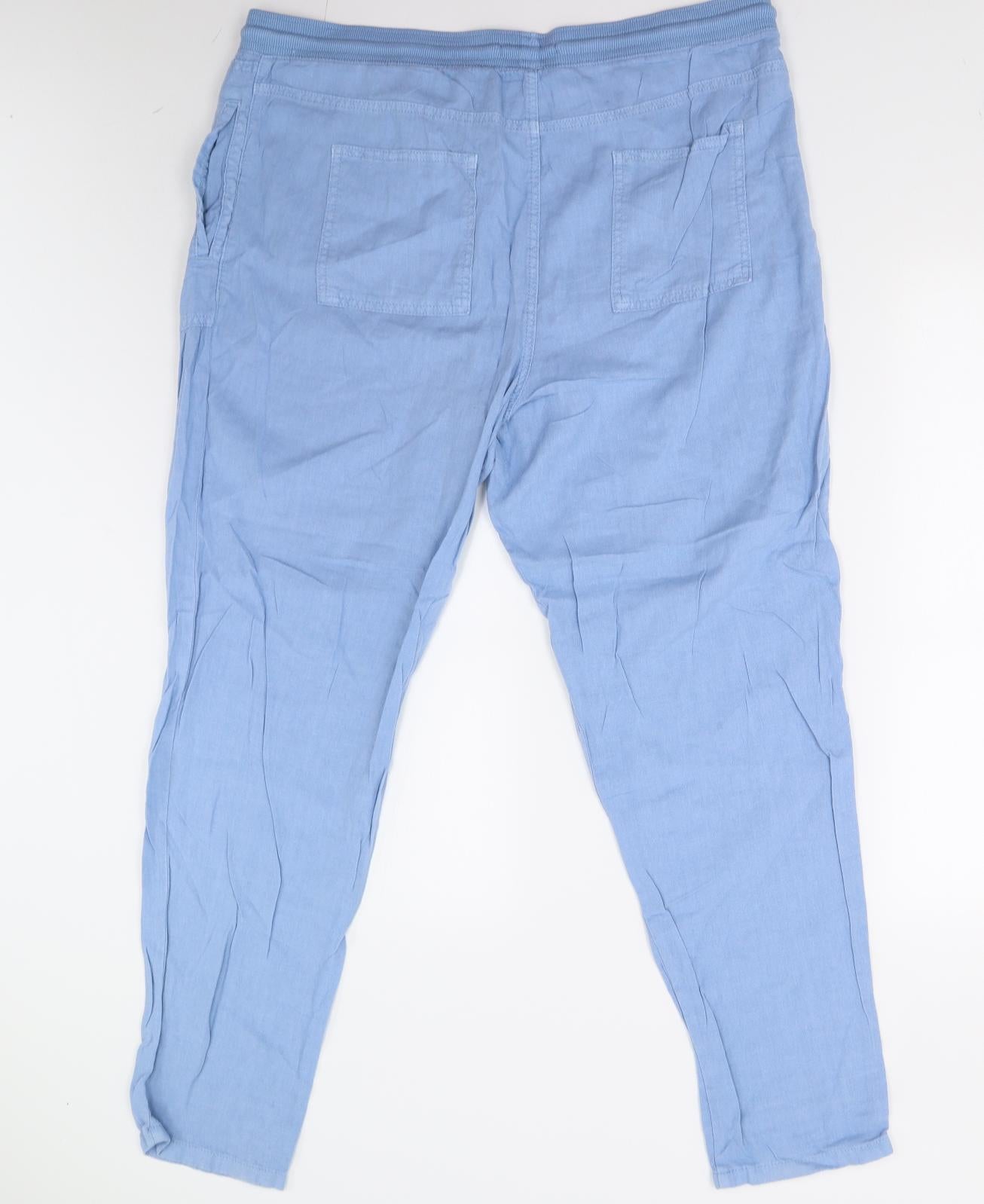 M&S Womens Blue   Trousers  Size 18 L29 in