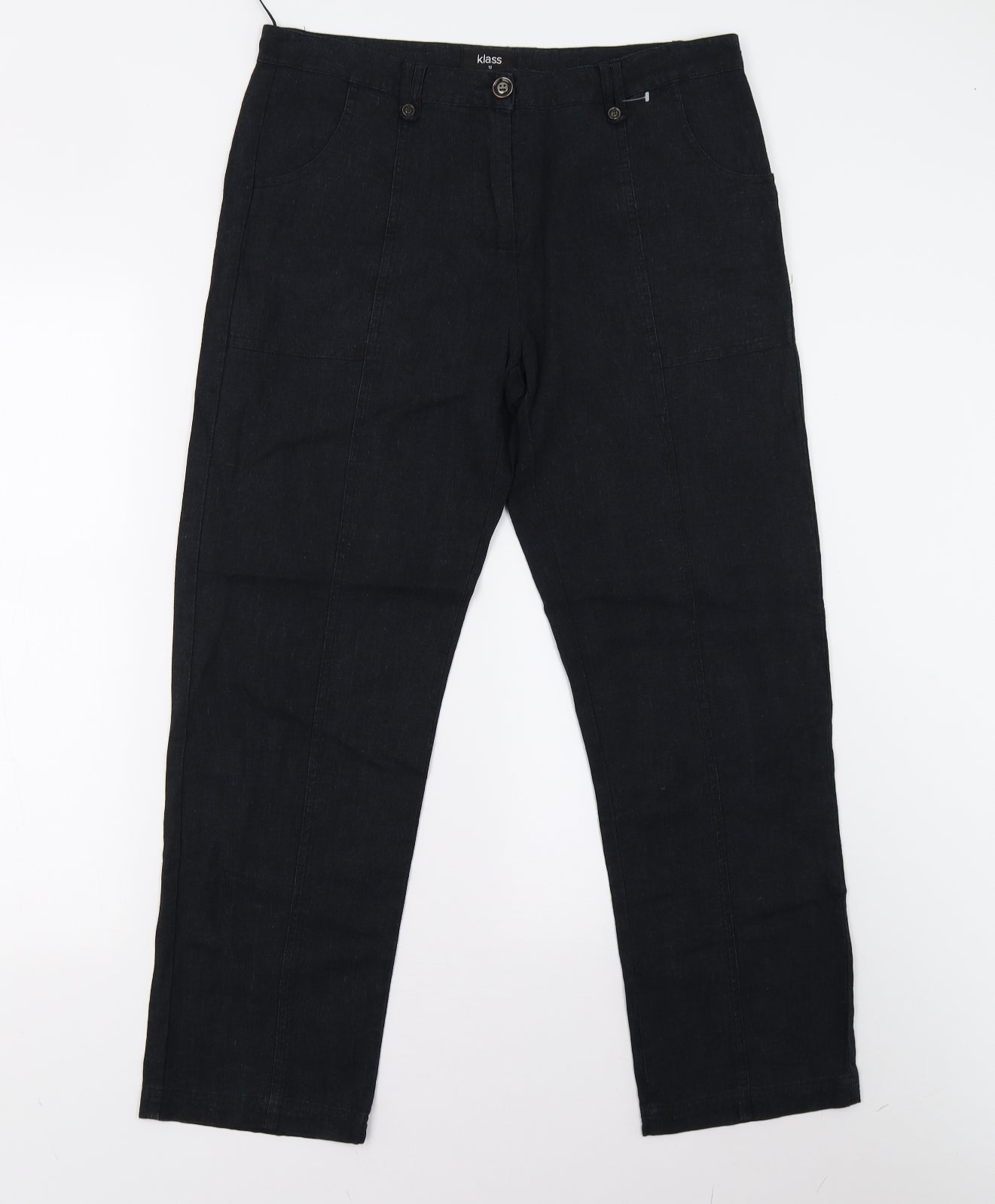 Klass Womens Black   Trousers  Size 12 L27 in