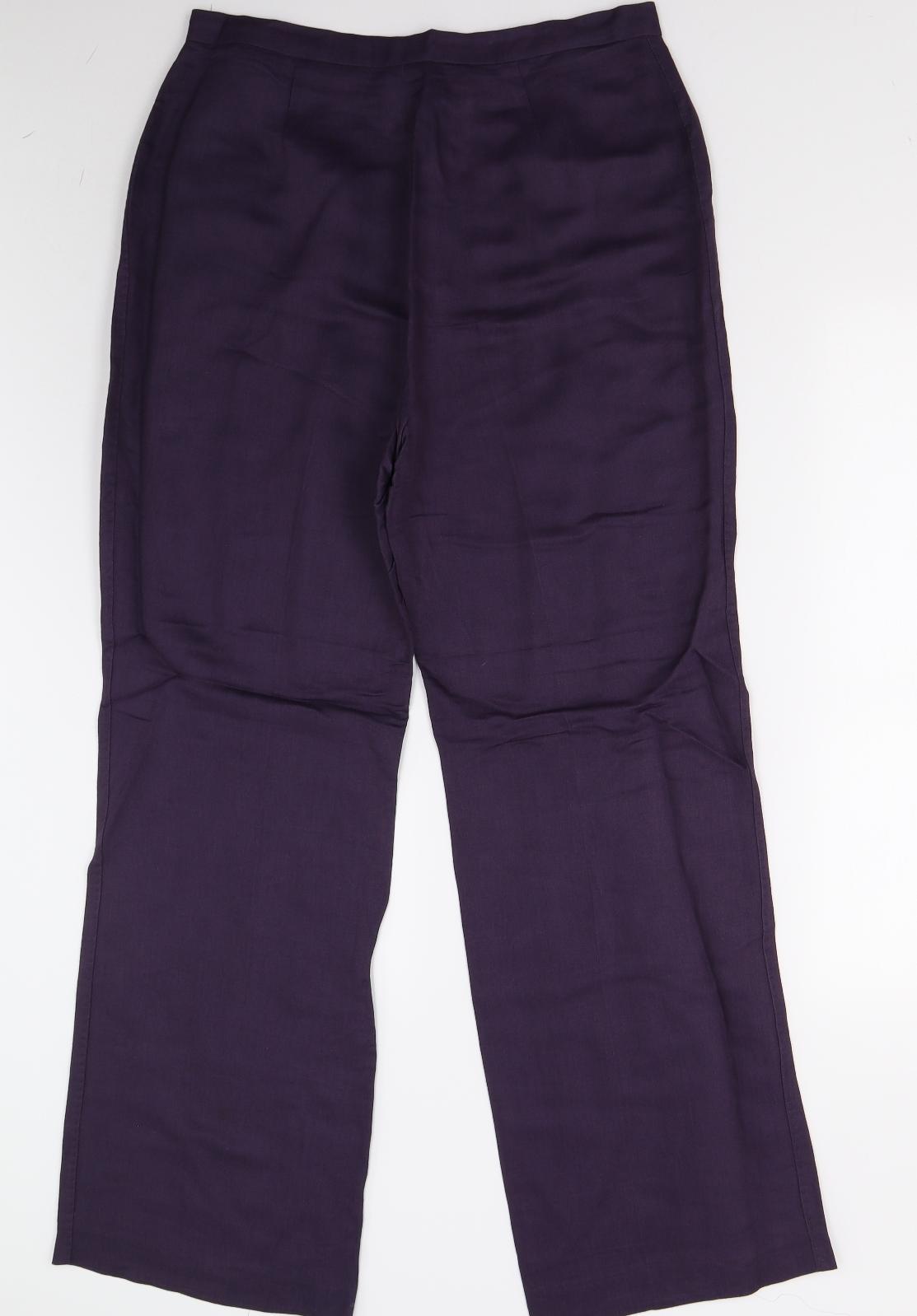 M&S Womens Purple   Trousers  Size 14 L29 in