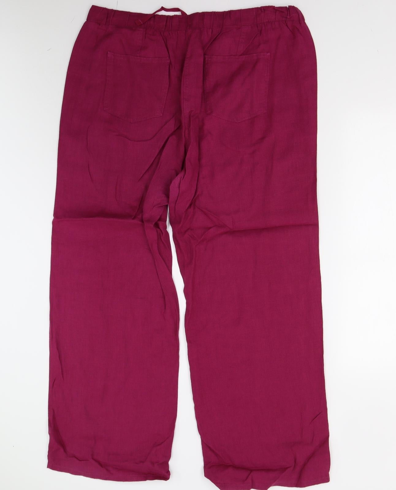 M&S Womens Pink   Trousers  Size 18 L30 in