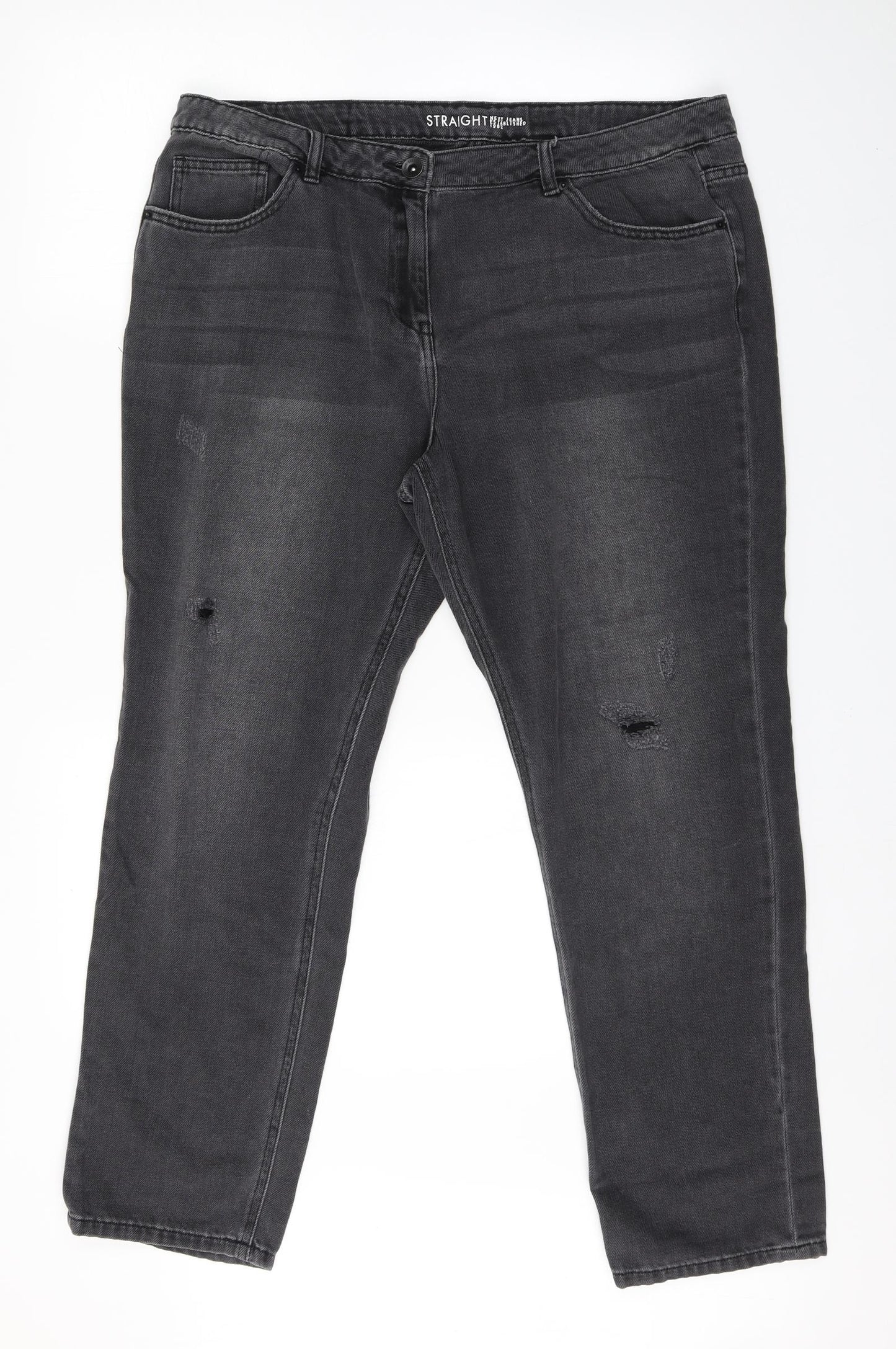 NEXT Womens Grey   Straight Jeans Size 16 L27.5 in
