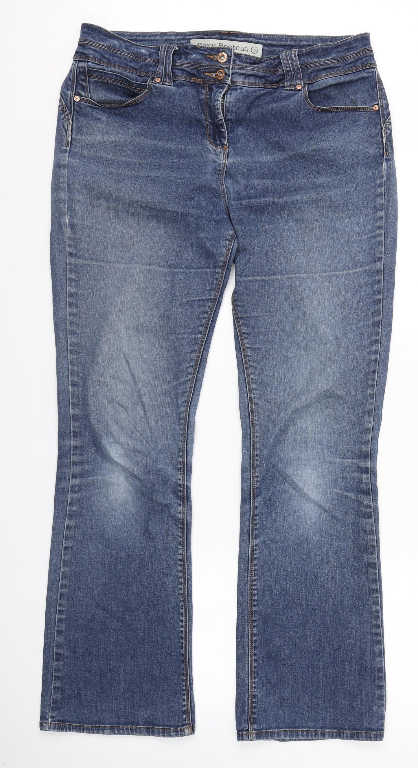 NEXT Womens Blue  Denim Bootcut Jeans Size 16 L31 in