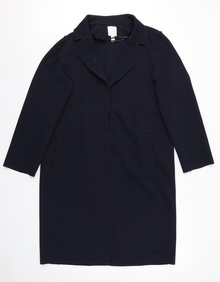 H&M Womens Blue   Overcoat Blazer Size 8