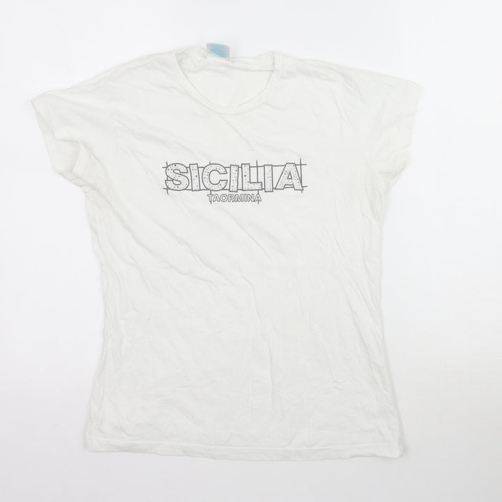 JHK Girls White Basic T-Shirt Size XL - Sicilia