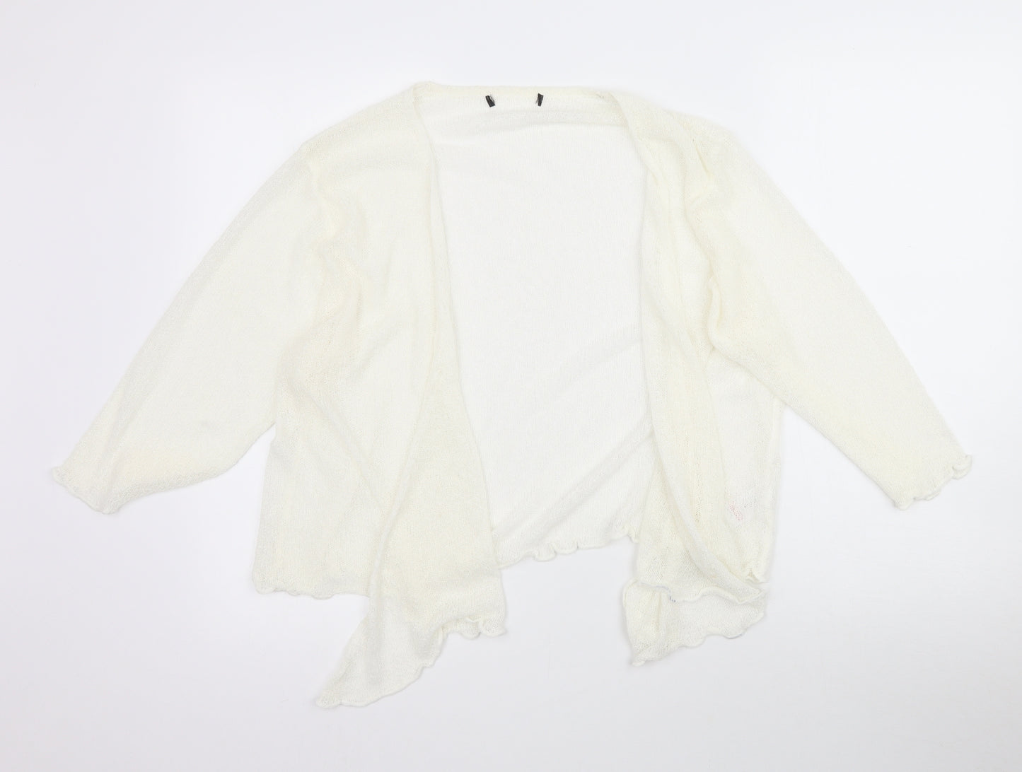 Preworn Womens Ivory   Cardigan Jumper Size L  - Waterfall