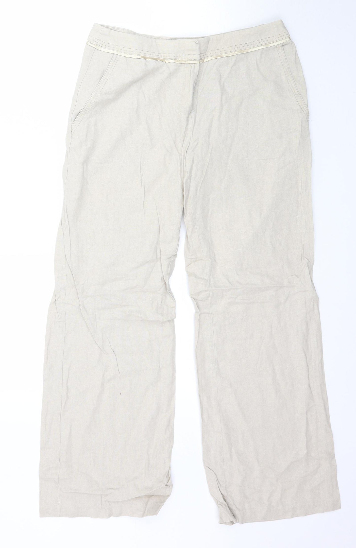 Marks and Spencer Womens Beige   Trousers  Size 10 L29 in