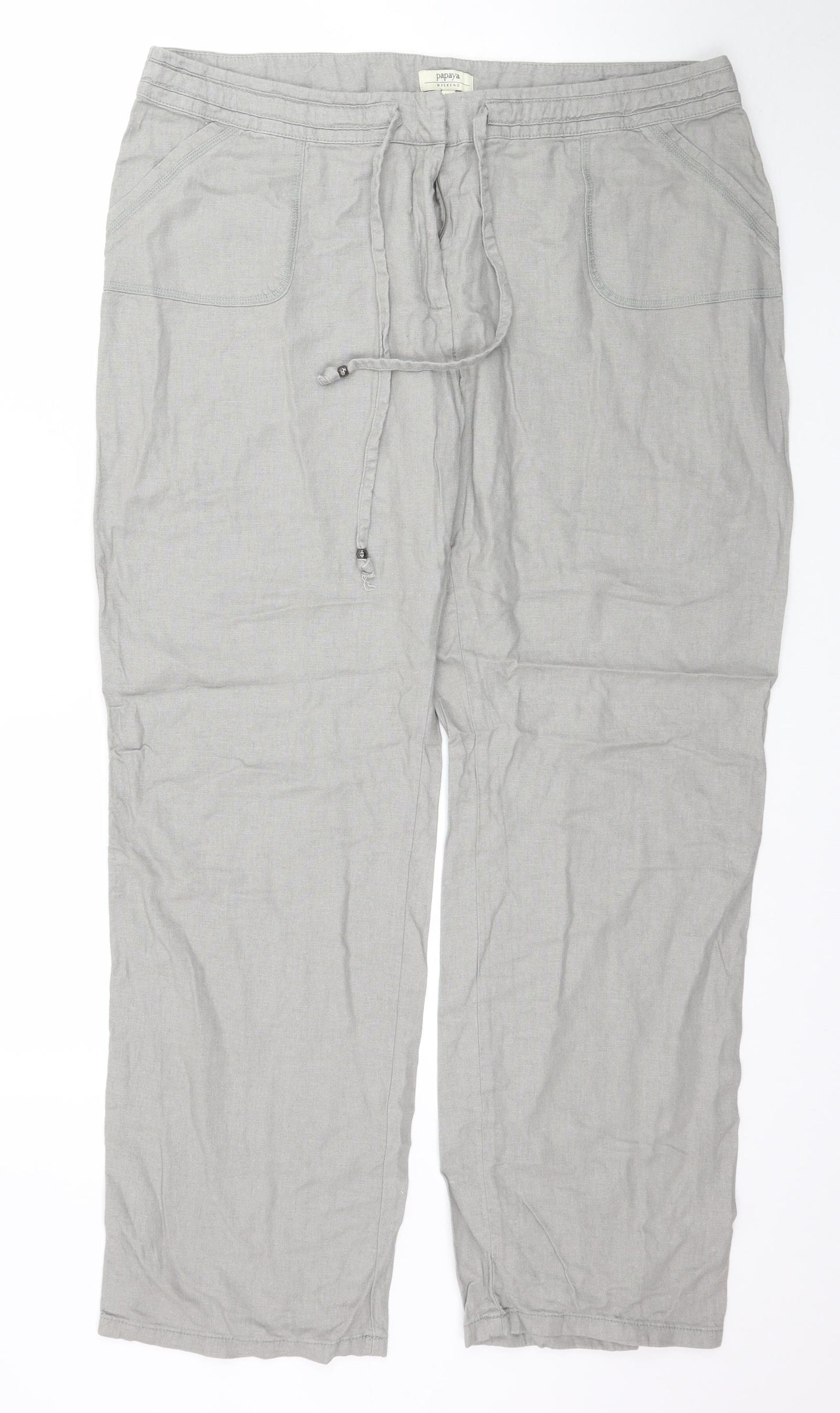 Papaya Womens Grey   Trousers  Size 18 L31 in
