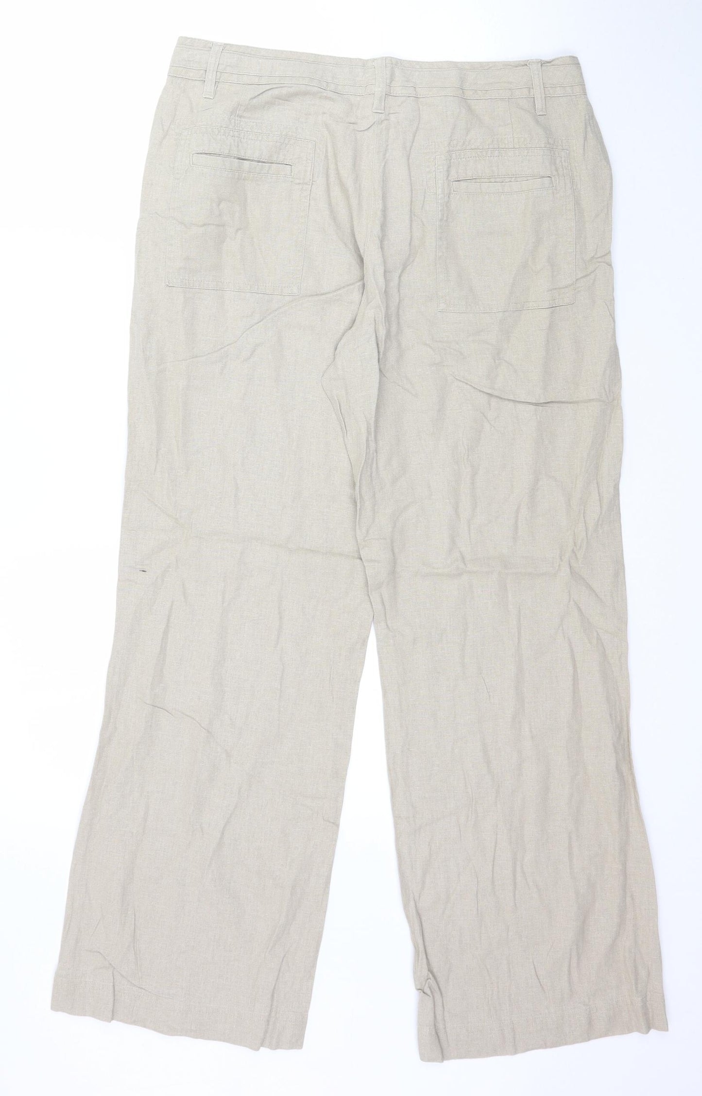 Papaya Womens Beige   Trousers  Size 14 L30 in