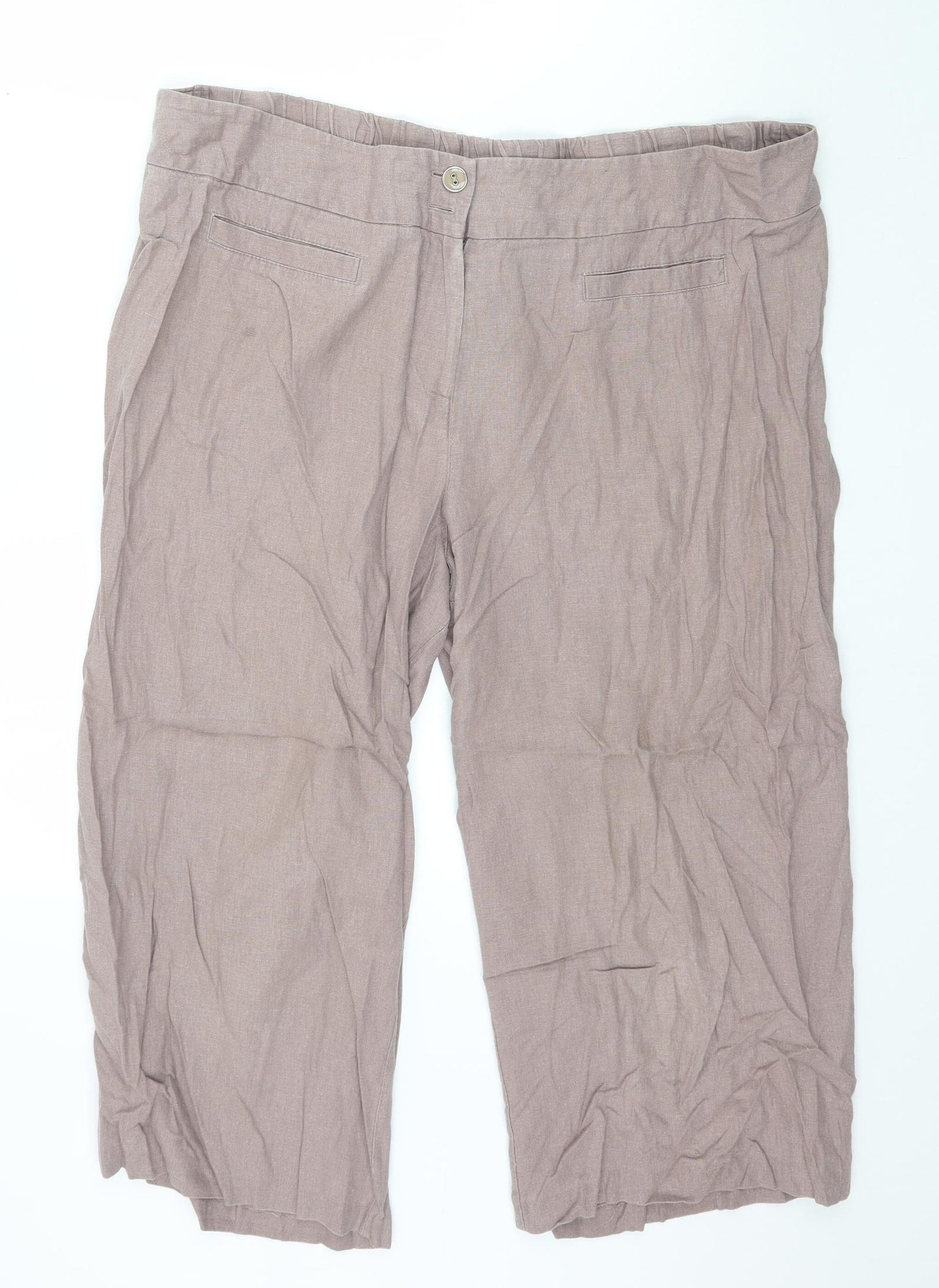 M&Co Womens Pink   Capri Trousers Size 22 L22 in