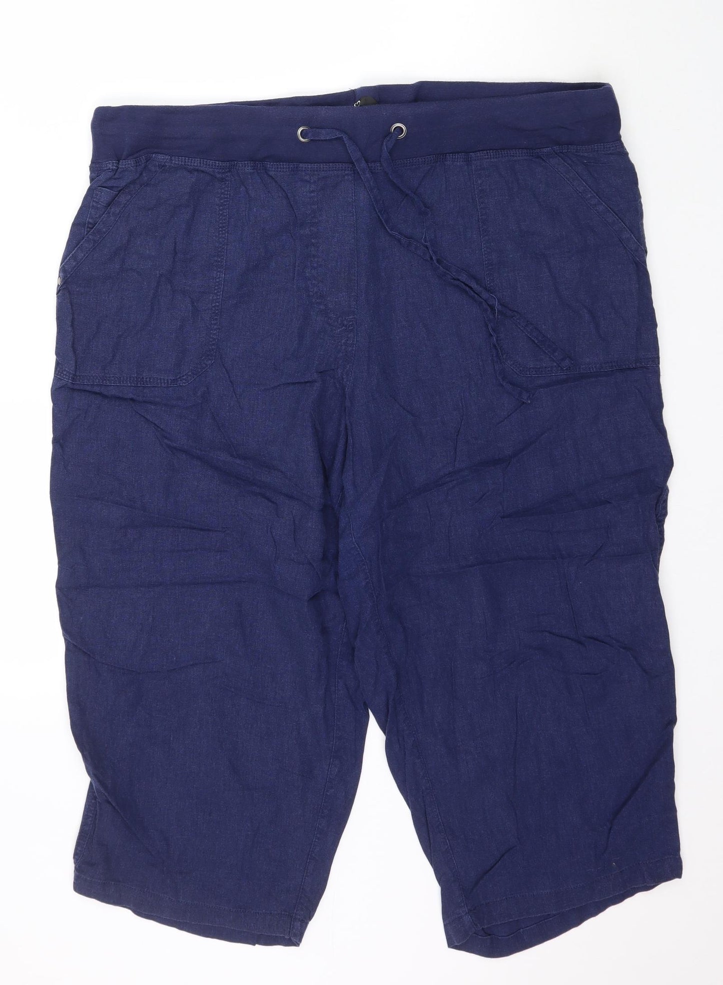 Preworn Womens Blue   Capri Trousers Size 20 L21 in