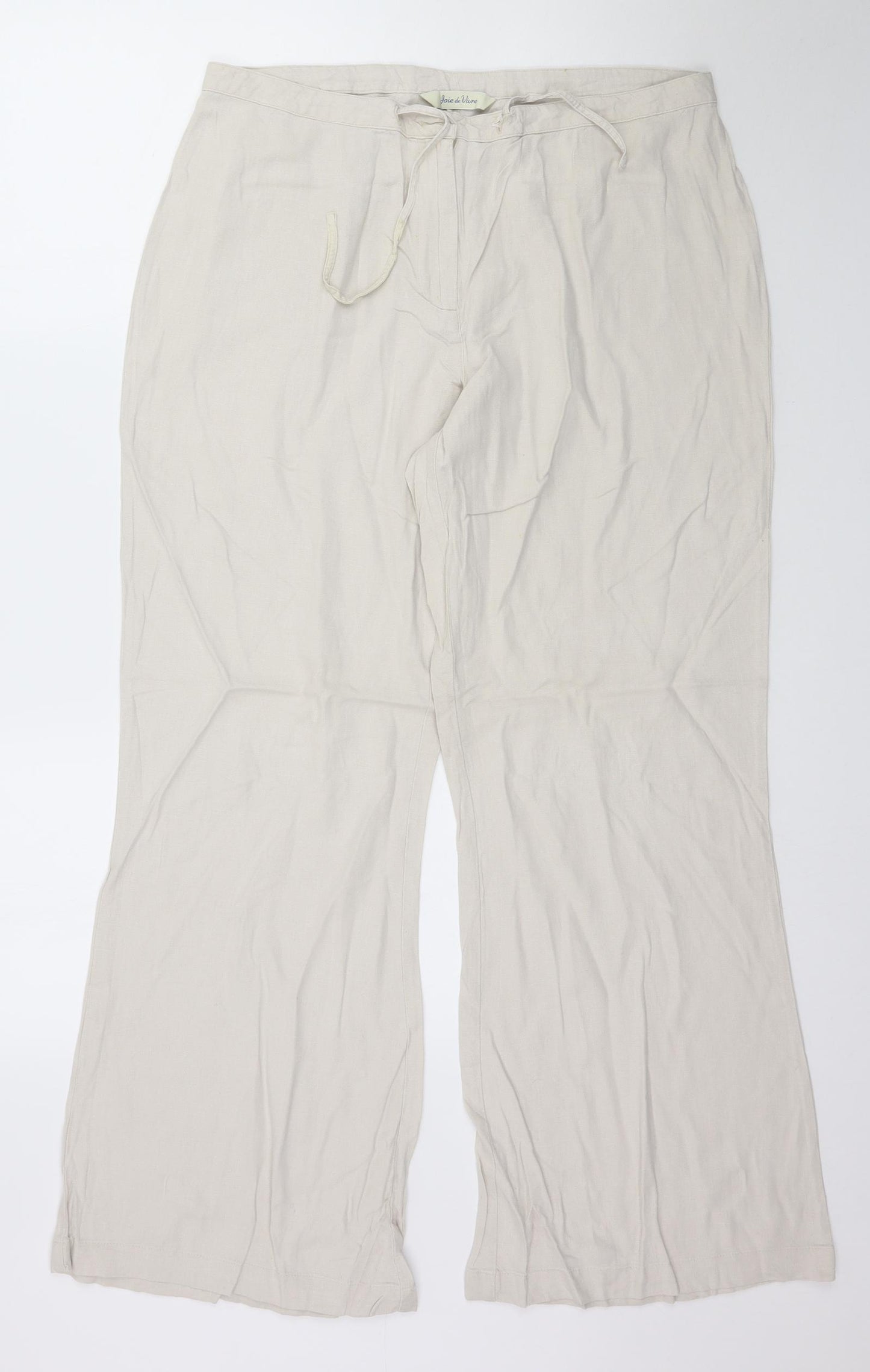 Joie de Vivre Womens Beige   Trousers  Size 14 L31 in