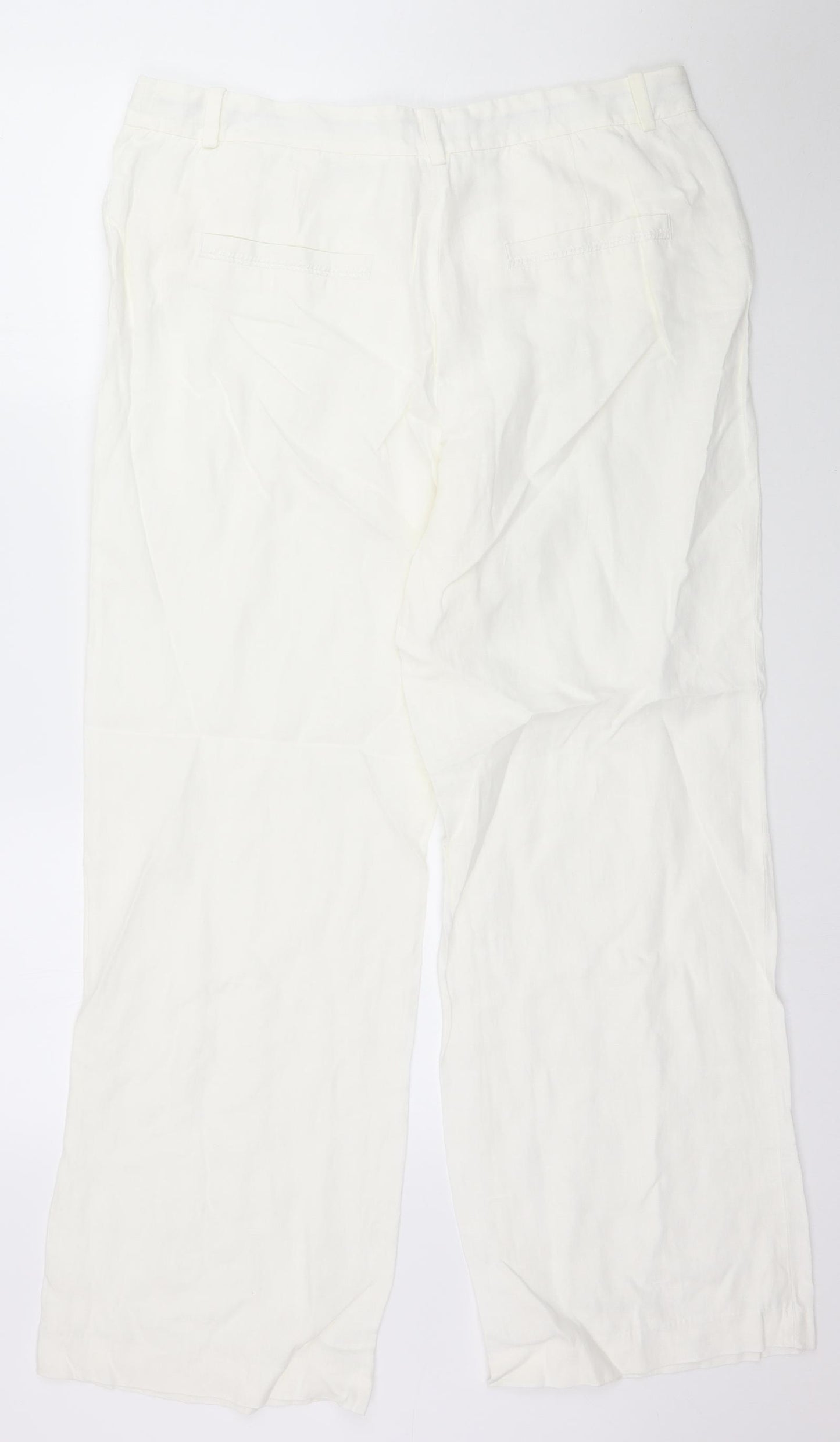 Monsoon Womens Ivory   Trousers  Size 16 L30 in