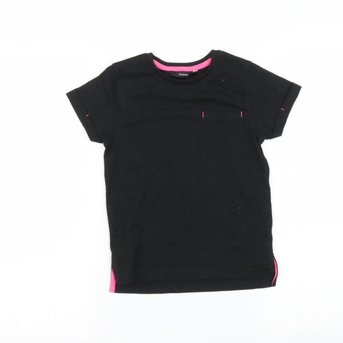 George Girls Black Striped  Basic T-Shirt Size 5-6 Years