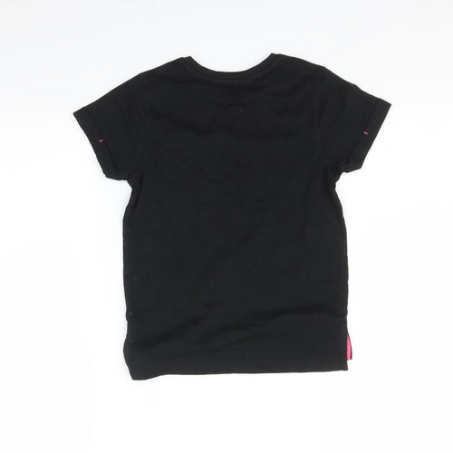 George Girls Black Striped  Basic T-Shirt Size 5-6 Years