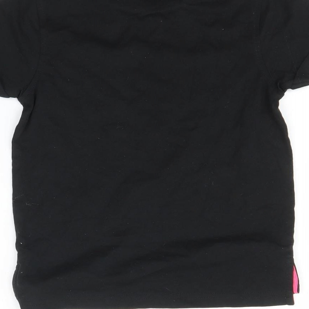 George Girls Black Striped  Basic T-Shirt Size 5-6 Years