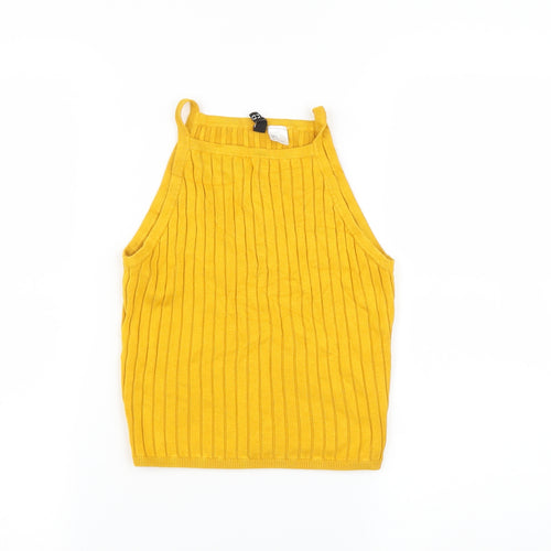 H&M Womens Yellow   Basic T-Shirt Size S