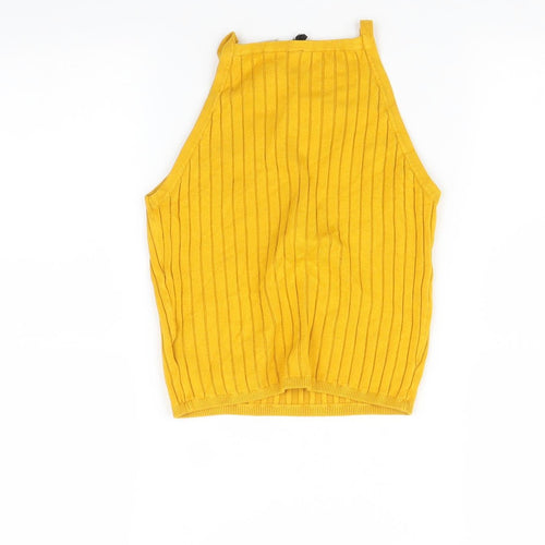 H&M Womens Yellow   Basic T-Shirt Size S