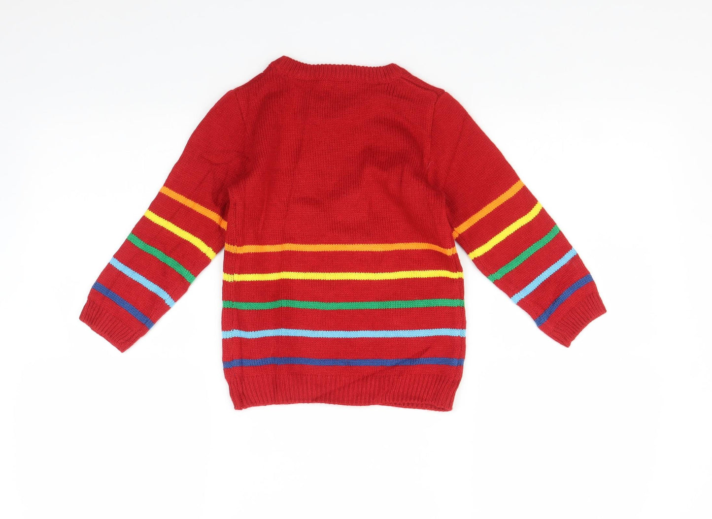 Nutmeg Boys Multicoloured Striped  Pullover Jumper Size 3-4 Years  - Christmas