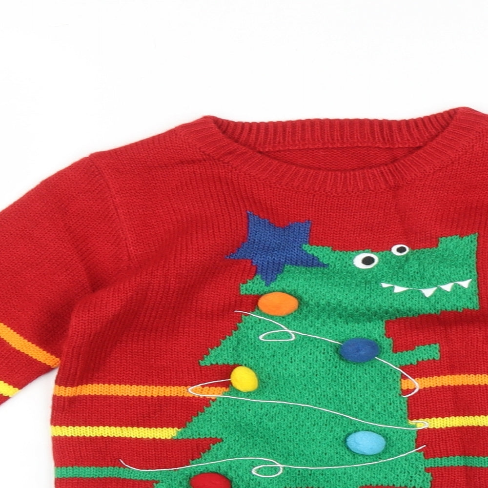 Nutmeg Boys Multicoloured Striped  Pullover Jumper Size 3-4 Years  - Christmas