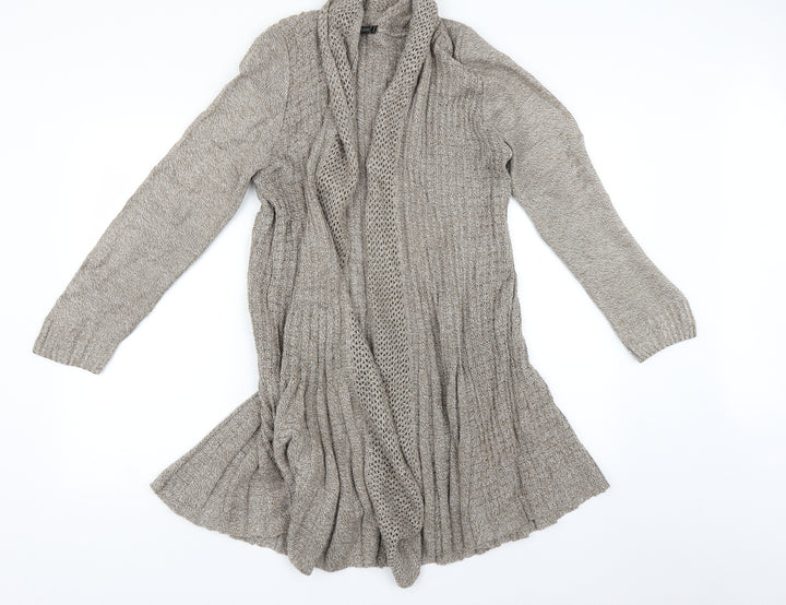 ELLE Womens Brown Cardigan Jumper Size S