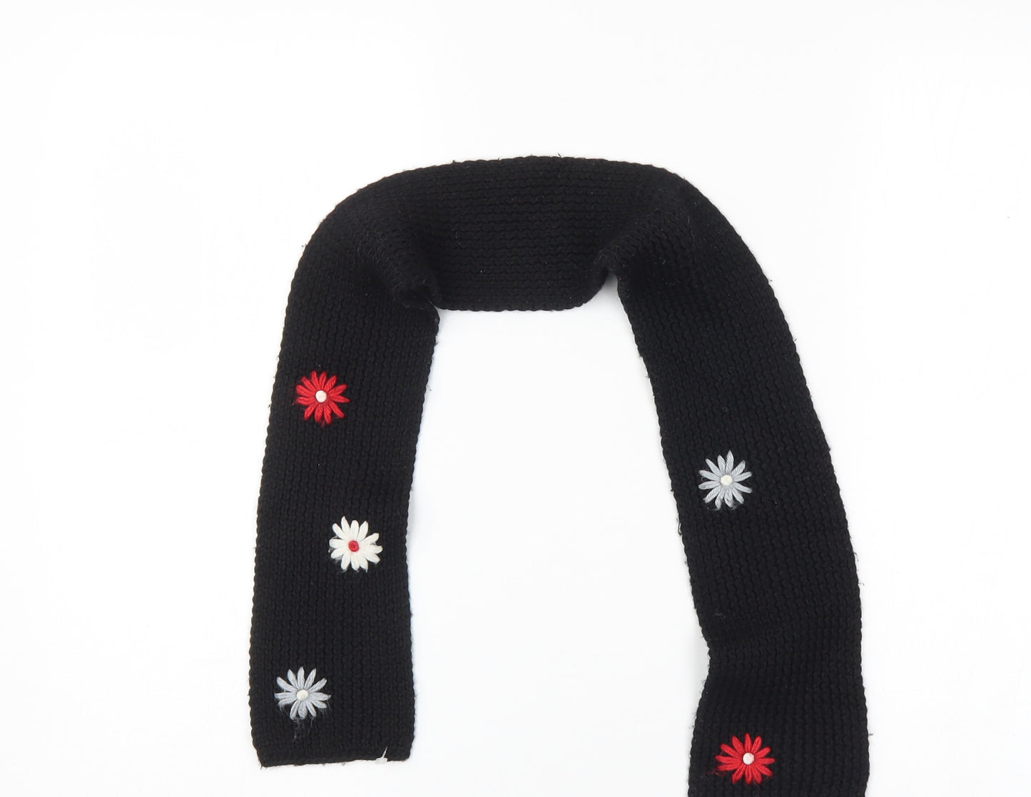 Preworn Girls Black Floral  Scarf Scarves & Wraps One Size