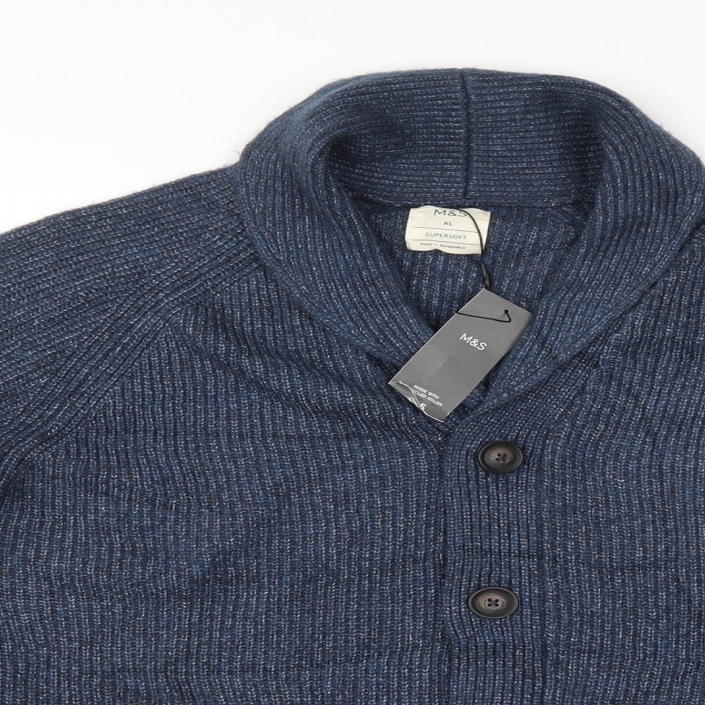 M&S Mens Blue   Cardigan Jumper Size XL