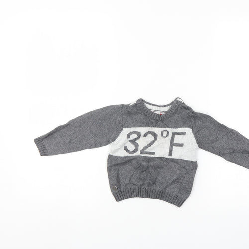 Boboli Boys Grey   Pullover Jumper Size 9-12 Months