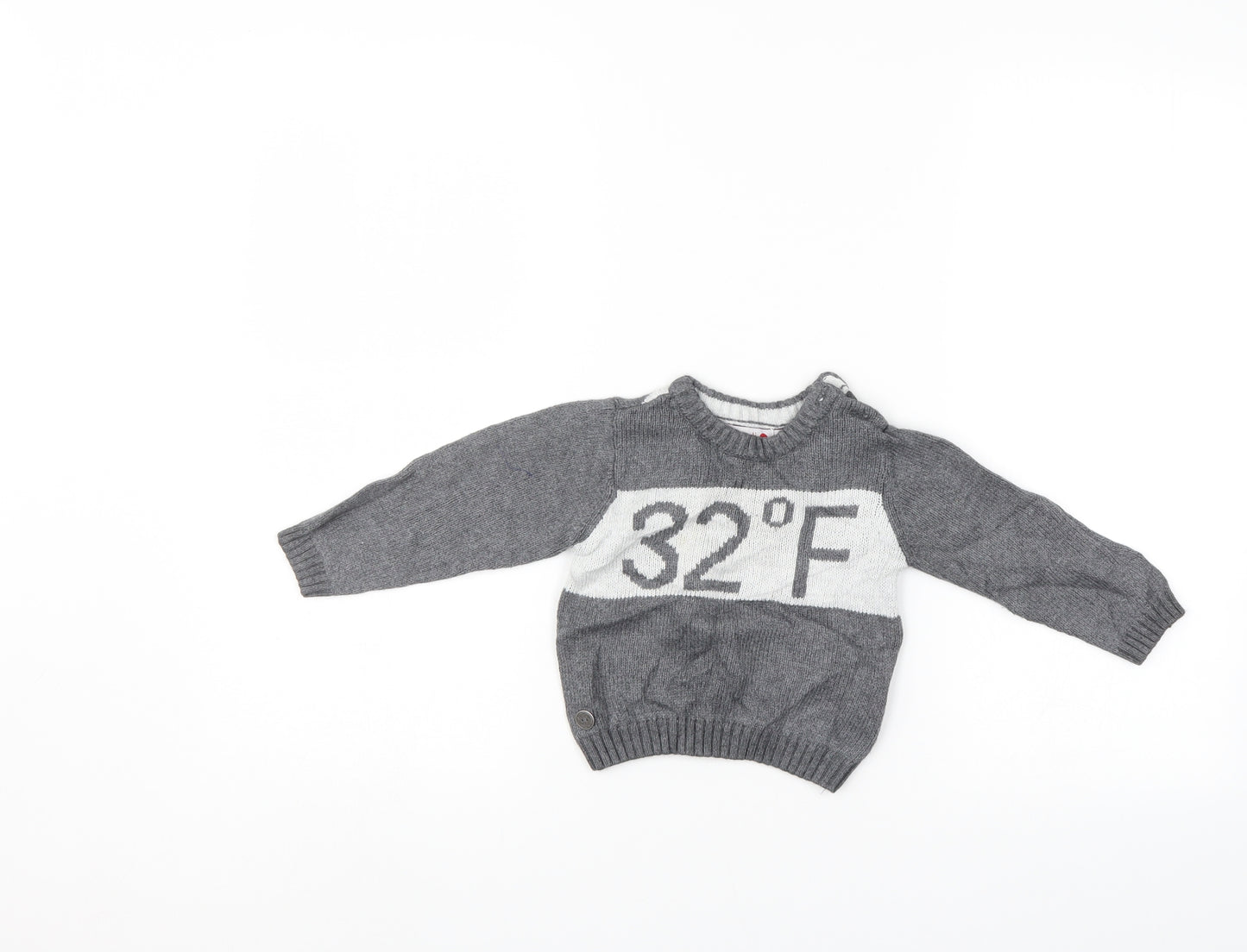 Boboli Boys Grey   Pullover Jumper Size 9-12 Months