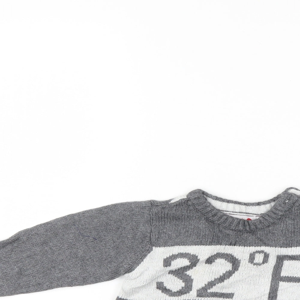 Boboli Boys Grey   Pullover Jumper Size 9-12 Months