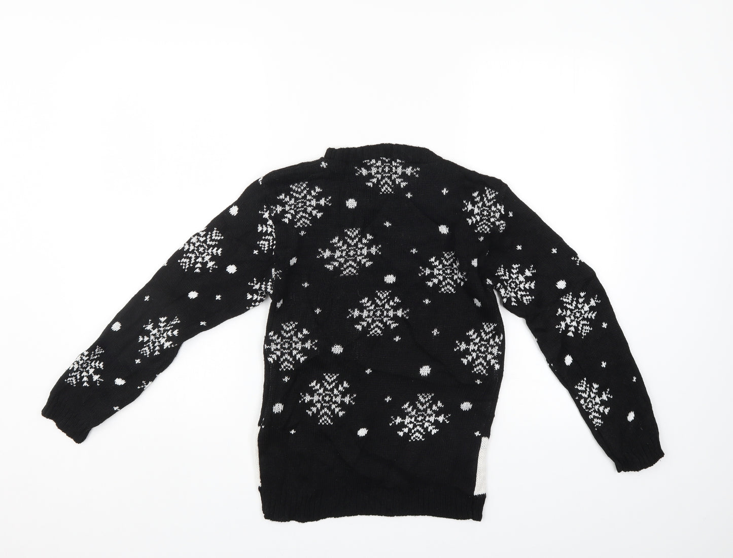 Preworn Girls Black   Pullover Jumper Size 11-12 Years  - christmas jumper