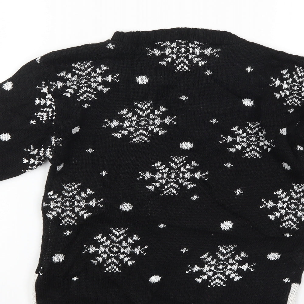 Preworn Girls Black   Pullover Jumper Size 11-12 Years  - christmas jumper