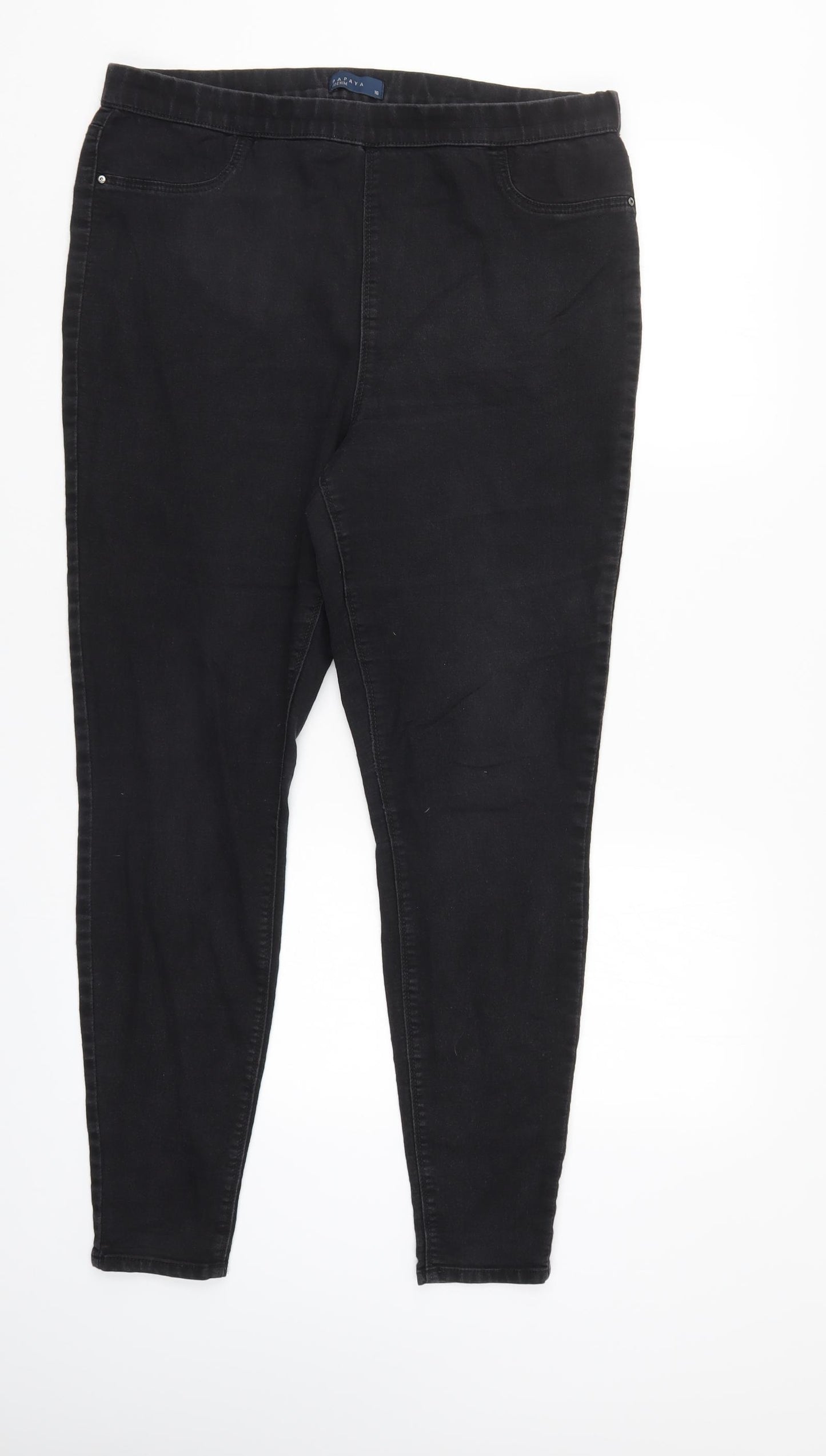 Papaya Womens Black  Denim Jegging Jeans Size 16 L31 in