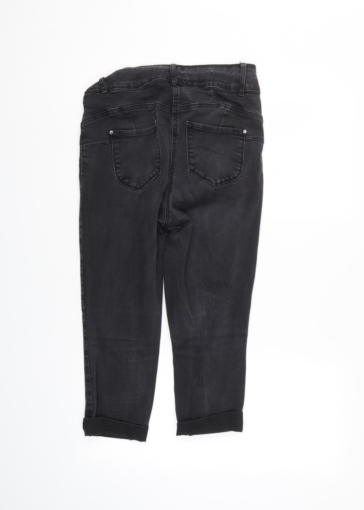 Papaya Womens Black  Denim Cropped Jeans Size 12 L20 in