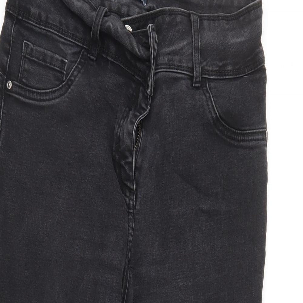 Papaya Womens Black  Denim Cropped Jeans Size 12 L20 in