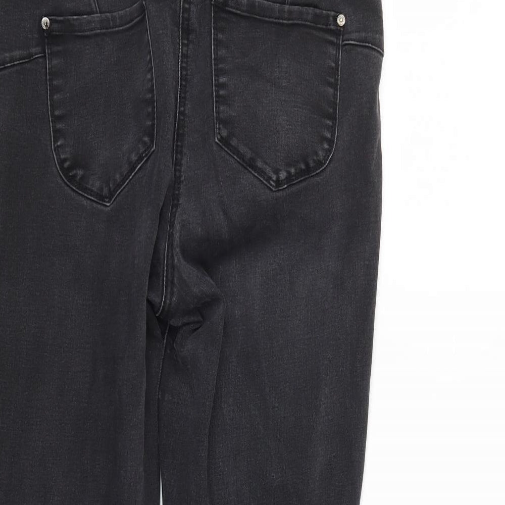Papaya Womens Black  Denim Cropped Jeans Size 12 L20 in