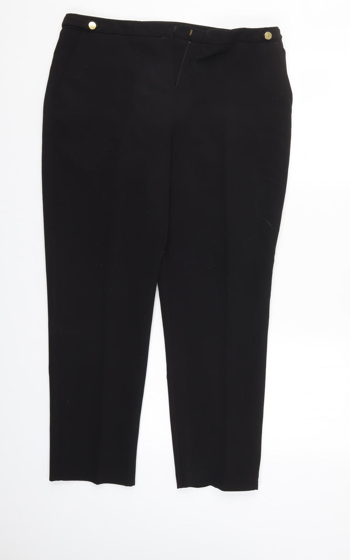 M&Co Womens Black   Trousers  Size 14 L27 in