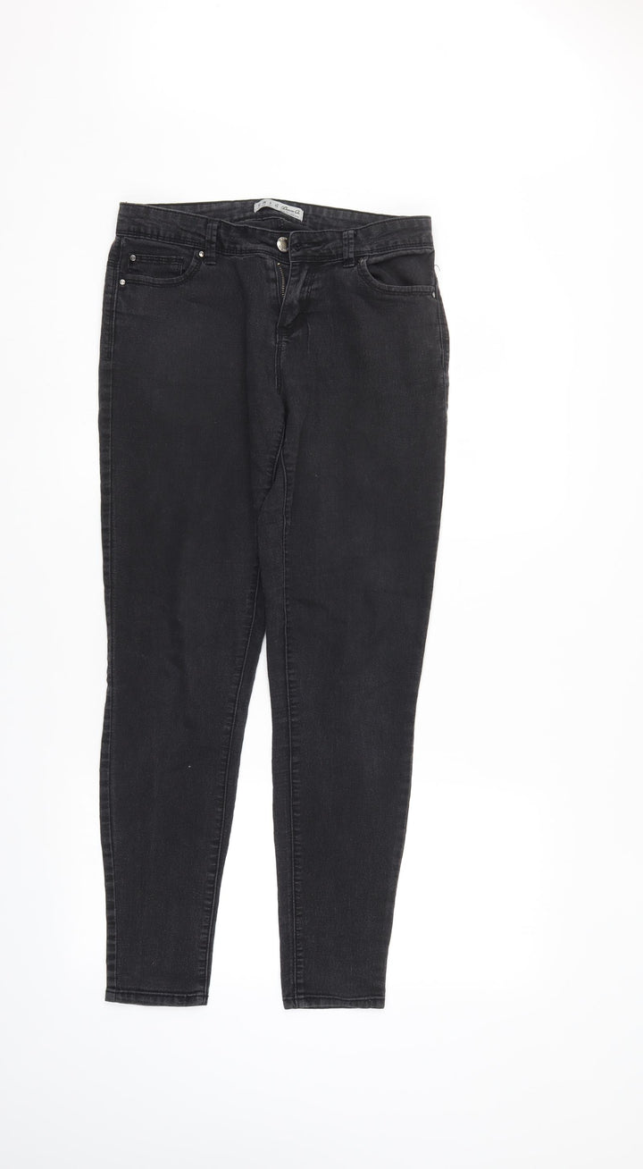 Denim & Co. Womens Black Denim Straight Jeans Size 10 L30 in