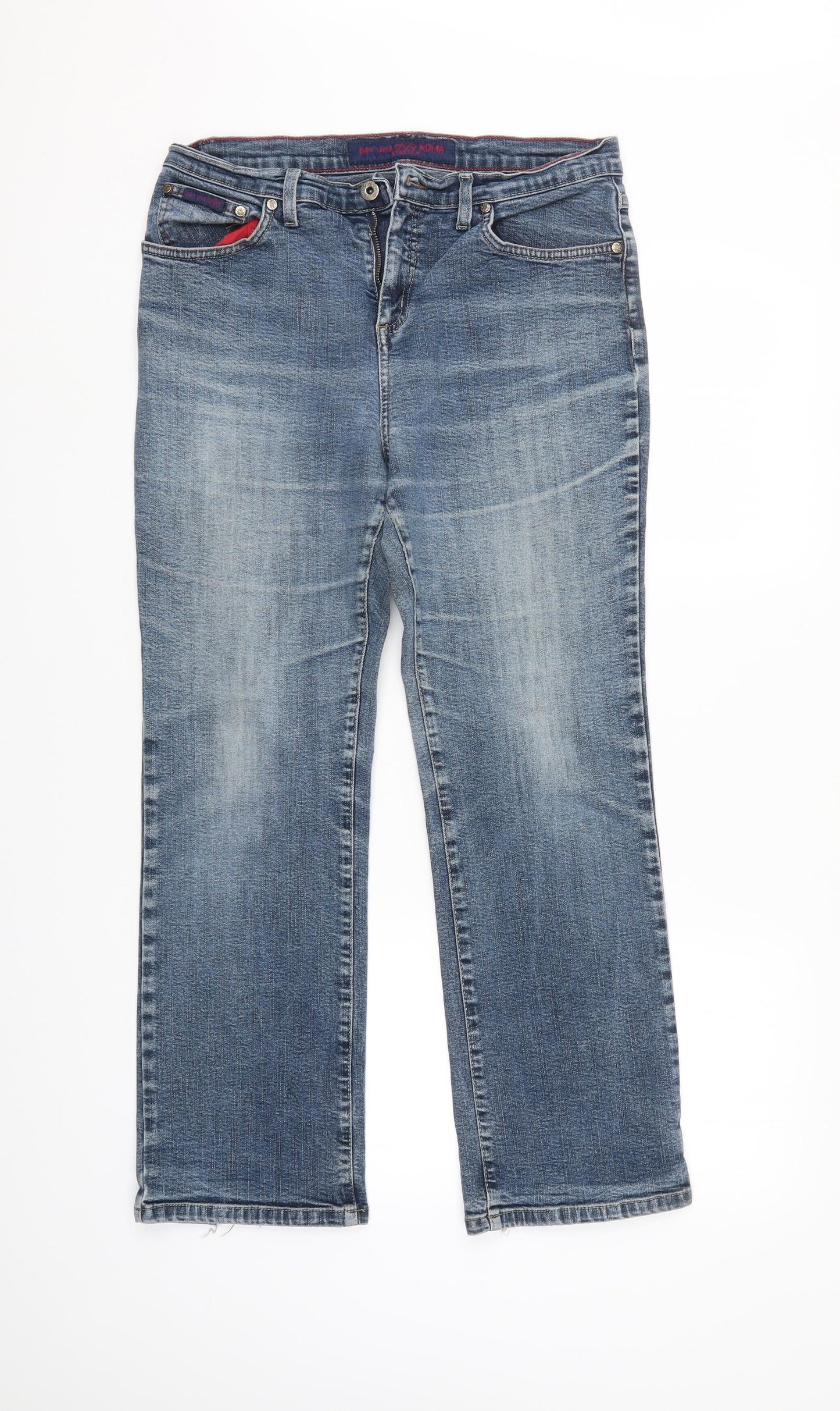 Per Una Womens Blue  Denim Straight Jeans Size 14 L28 in