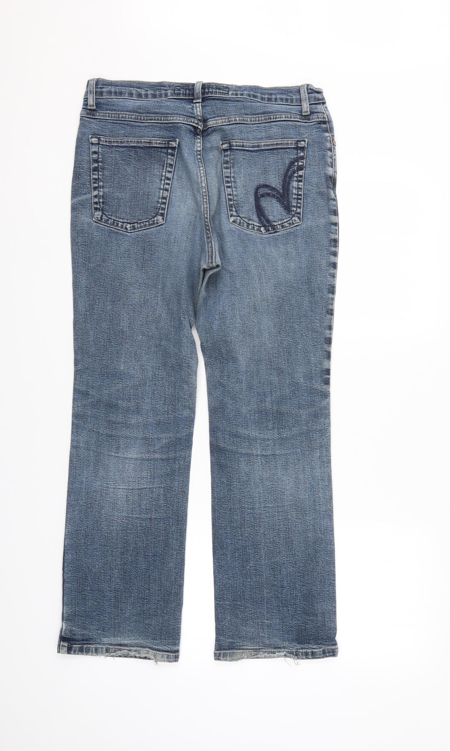 Per Una Womens Blue  Denim Straight Jeans Size 14 L28 in