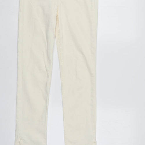 Denim & Co. Womens Ivory  Denim Straight Jeans Size 6 L31 in