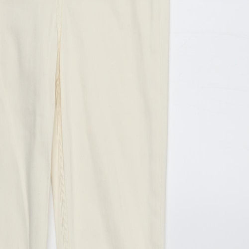 Denim & Co. Womens Ivory  Denim Straight Jeans Size 6 L31 in