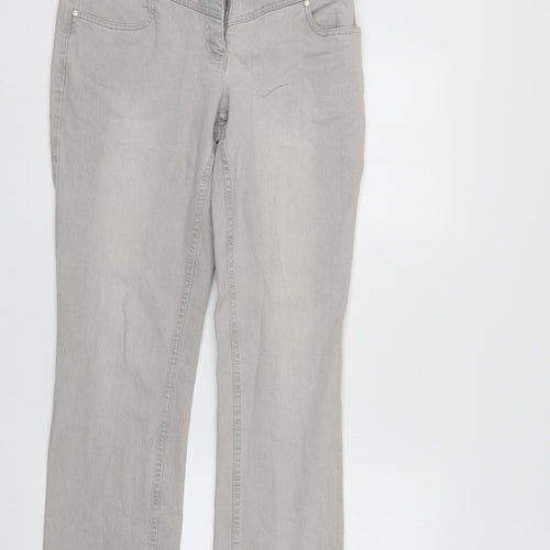 Cecilia Classics Womens Grey  Denim Straight Jeans Size 12 L30 in