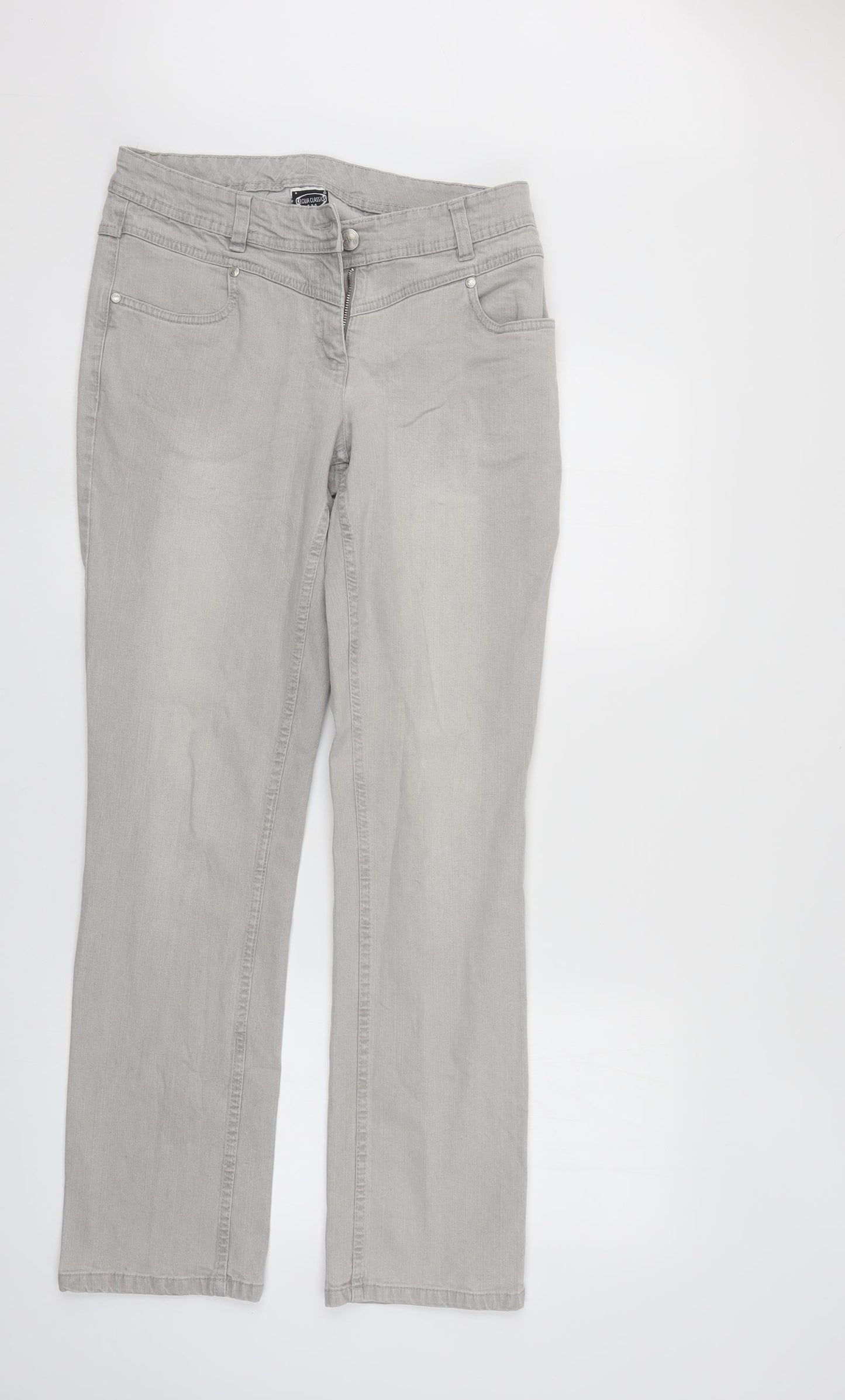 Cecilia Classics Womens Grey  Denim Straight Jeans Size 12 L30 in
