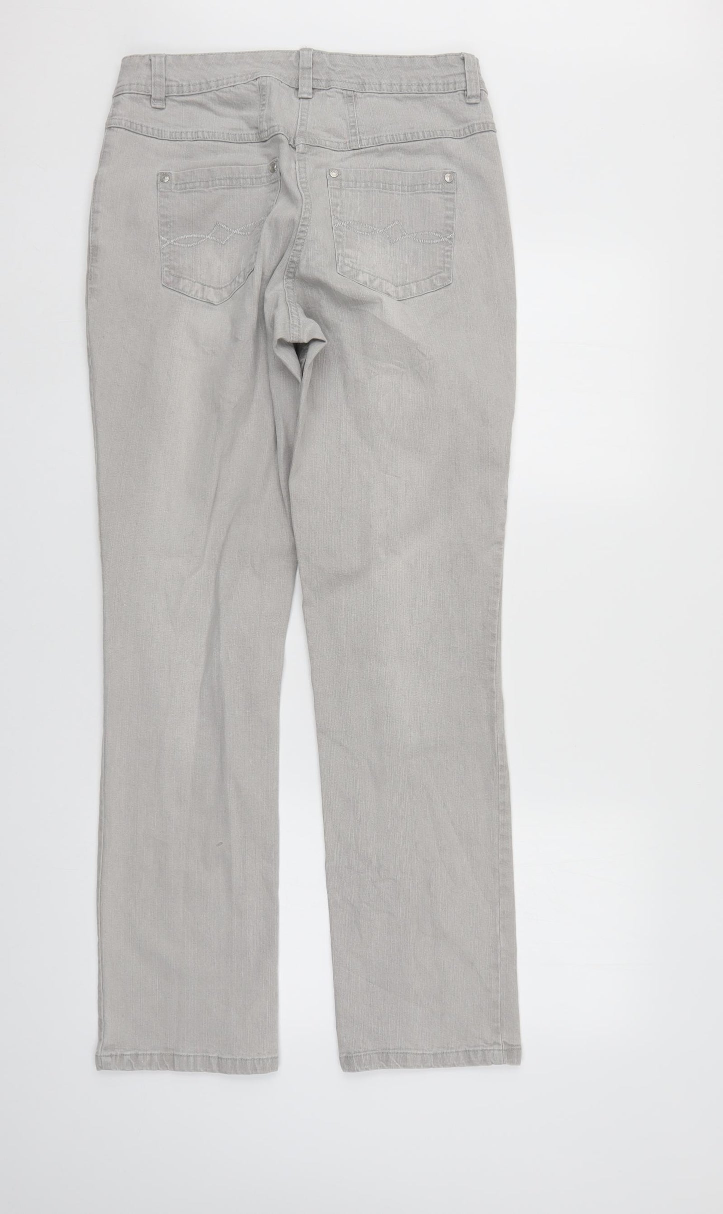 Cecilia Classics Womens Grey  Denim Straight Jeans Size 12 L30 in