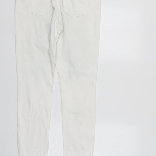 Page One Womens White  Denim Straight Jeans Size 14 L31 in