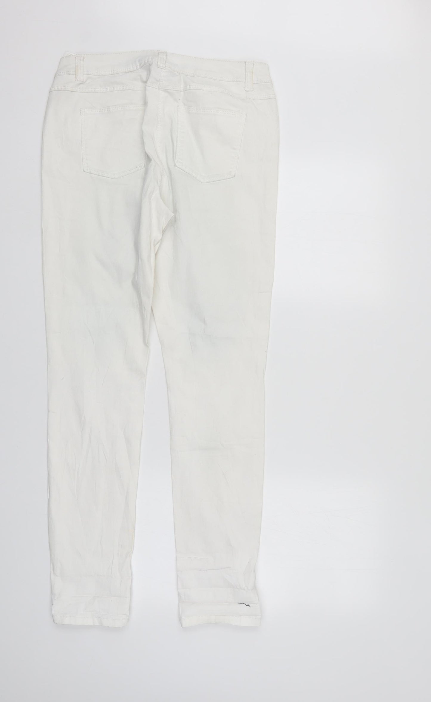 Page One Womens White  Denim Straight Jeans Size 14 L31 in