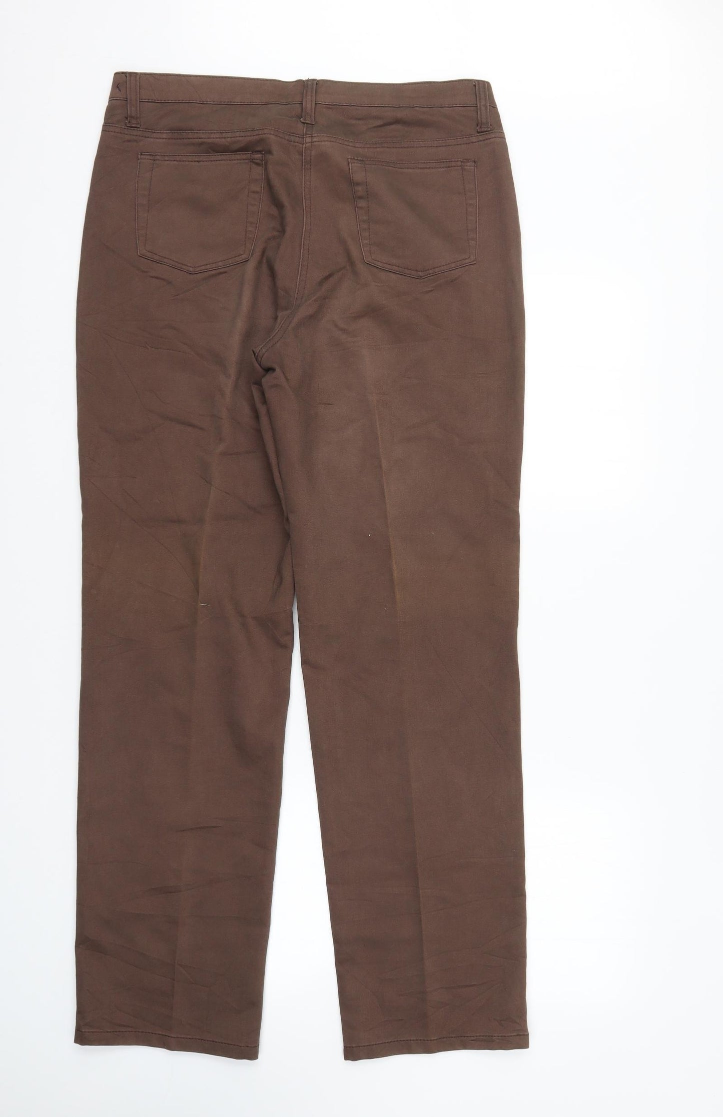 Infinity Womens Brown  Denim Straight Jeans Size 16 L32 in