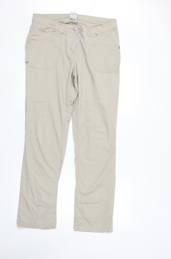 Cecilia Classics Womens Ivory Denim Straight Jeans Size 14 L32 in