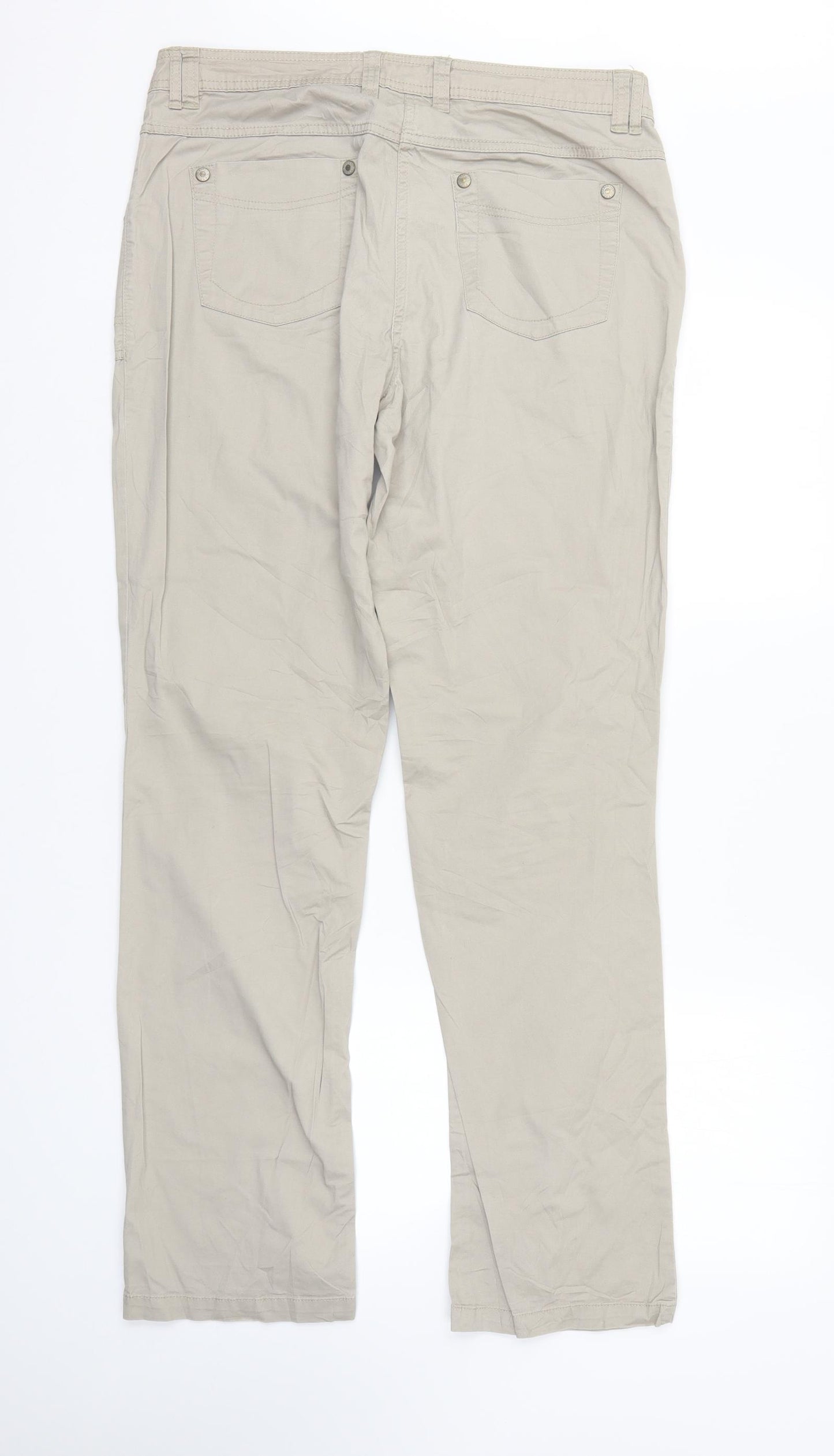 Cecilia Classics Womens Ivory  Denim Straight Jeans Size 14 L32 in